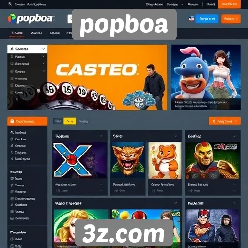 Análise da interface do site Popboa para jogadores